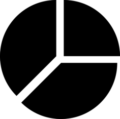 Pie Chart Divided In Three Equal Sections Simple Line Art Svg, Free Vectors File